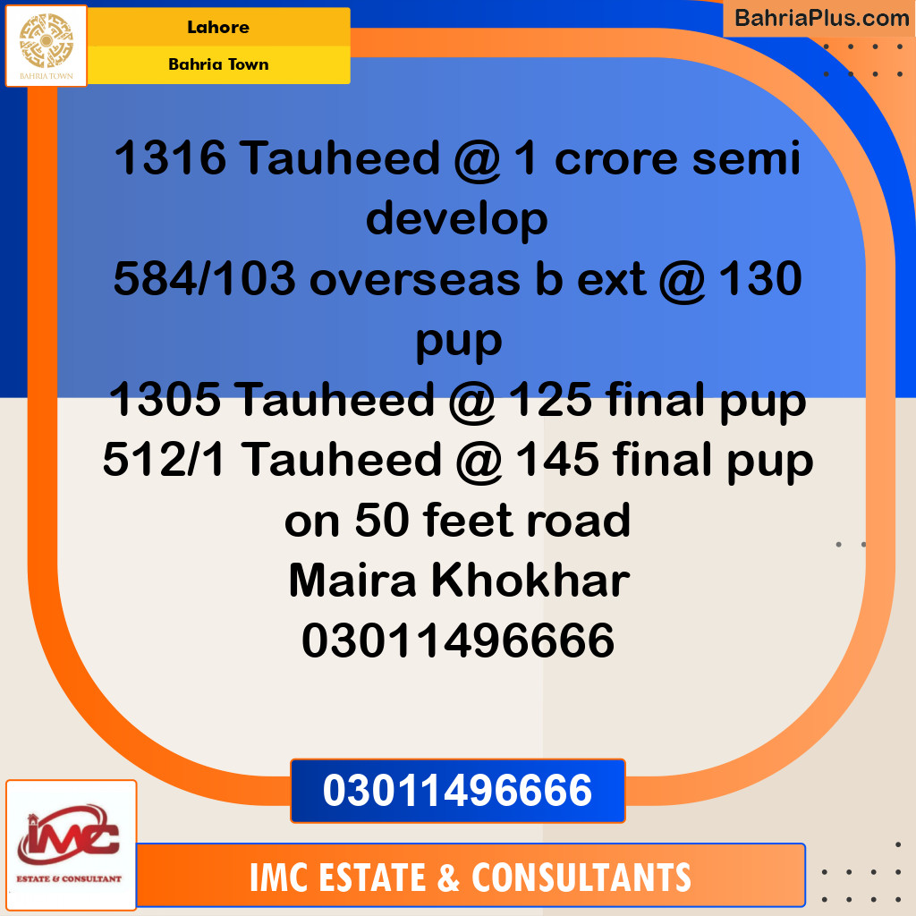 Residential Plot for Sale in Bahria Town, Lahore - (BP-230360)