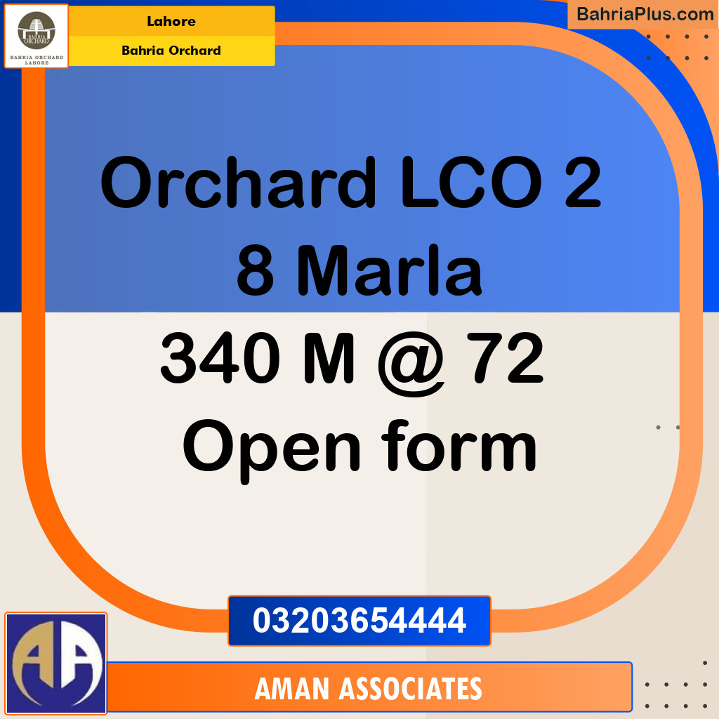 Residential Plot for Sale in Bahria Orchard, Lahore - (BP-230408)