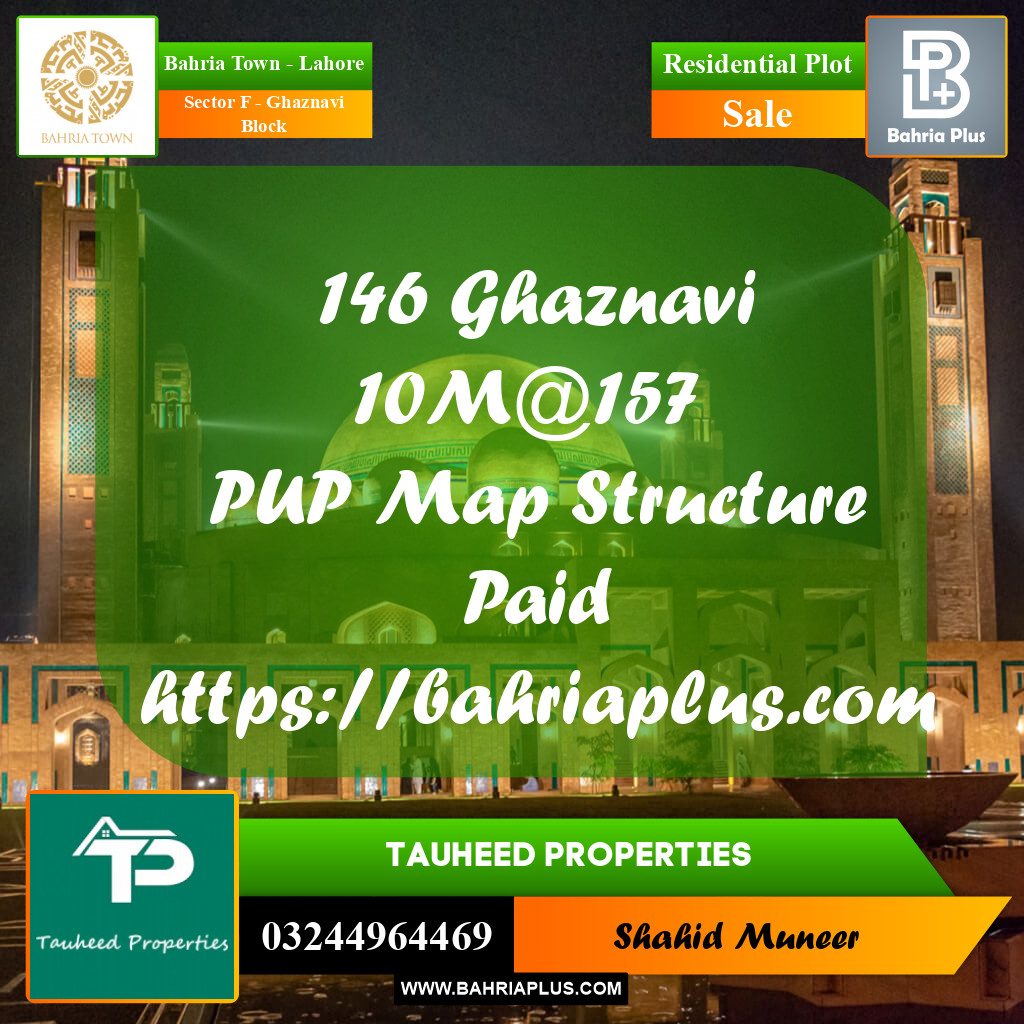 10 Marla Residential Plot for Sale in Sector F - Ghaznavi Block -  Bahria Town, Lahore - (BP-230437)