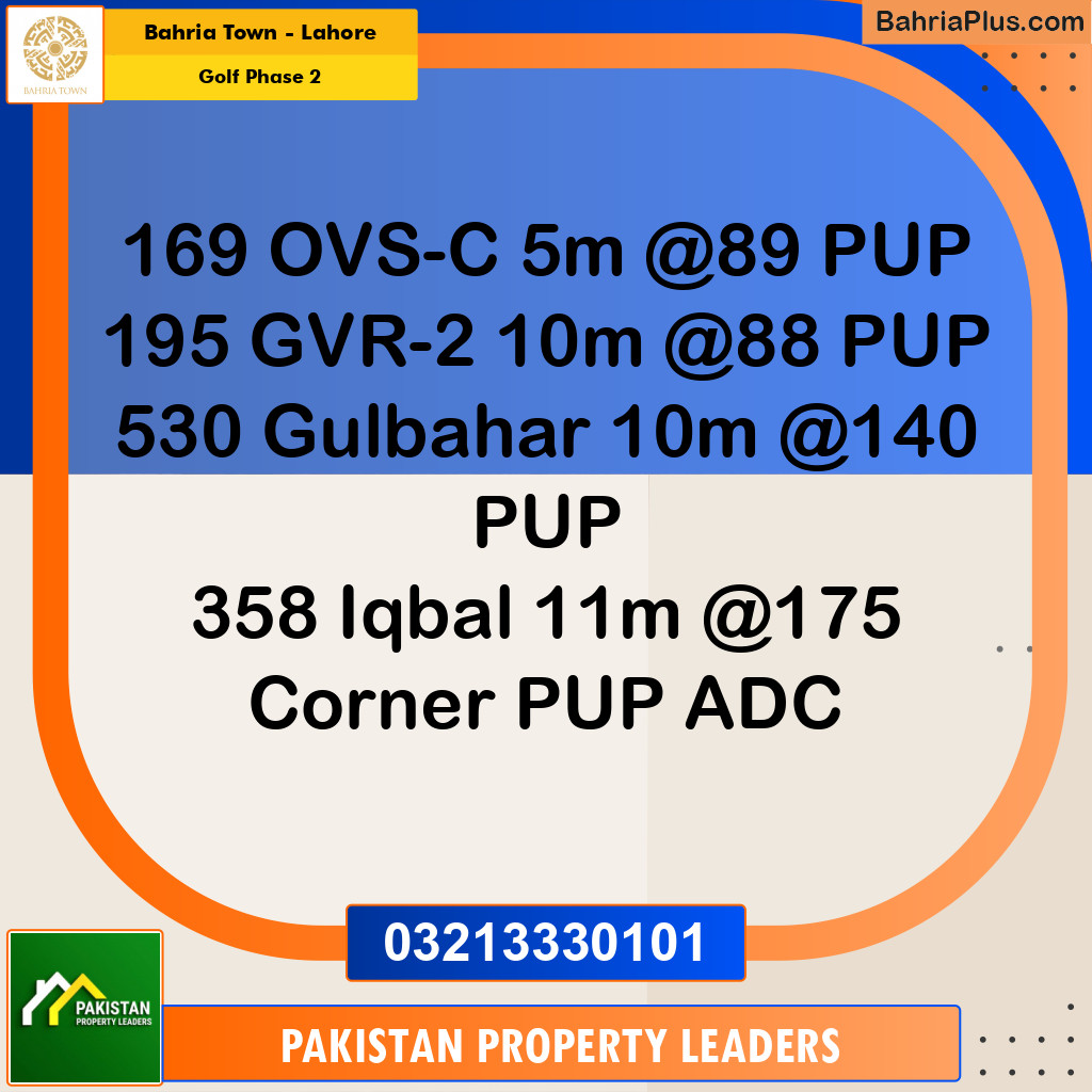 10 Marla Residential Plot for Sale in Golf Phase 2 -  Bahria Town, Lahore - (BP-230477)