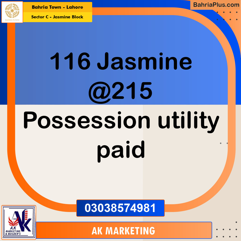 10 Marla Residential Plot for Sale in Sector C - Jasmine Block -  Bahria Town, Lahore - (BP-230480)