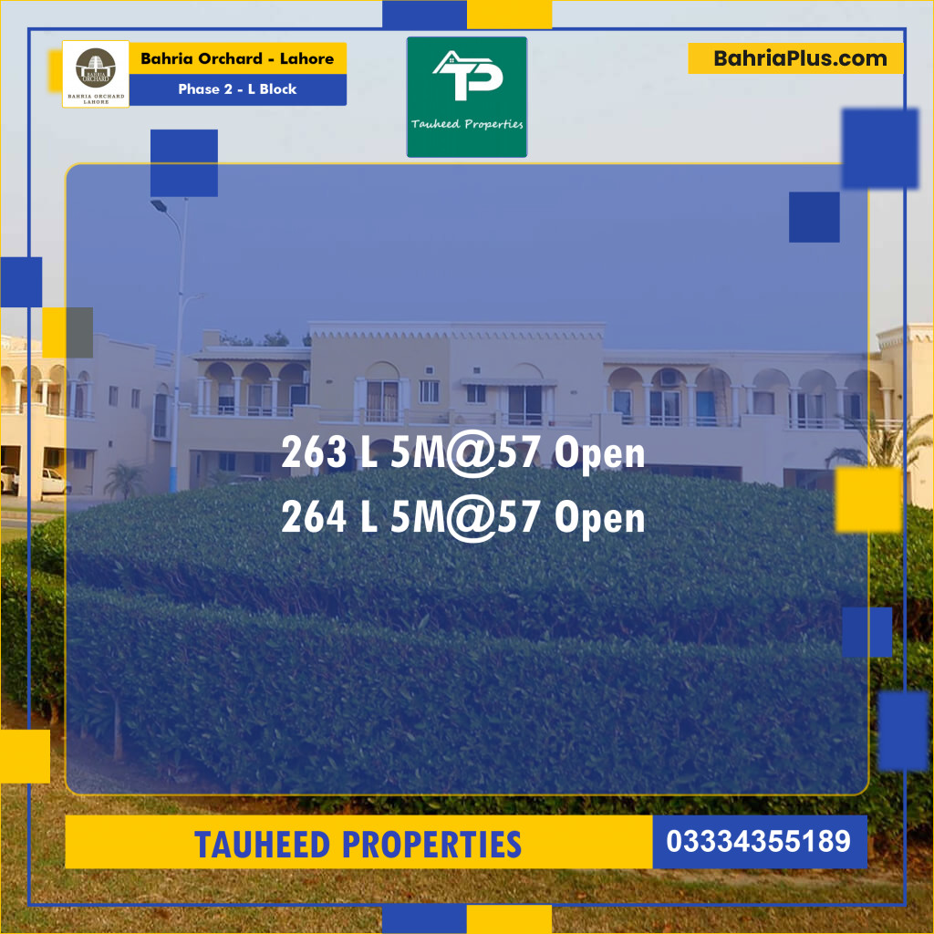 5 Marla Residential Plot for Sale in Phase 2 - L Block -  Bahria Orchard, Lahore - (BP-230484)