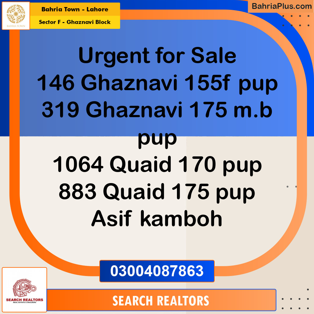 10 Marla Residential Plot for Sale in Sector F - Ghaznavi Block -  Bahria Town, Lahore - (BP-230543)