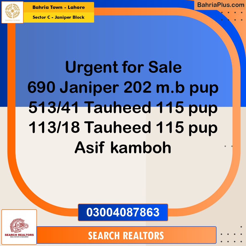 10 Marla Residential Plot for Sale in Sector C - Janiper Block -  Bahria Town, Lahore - (BP-230548)
