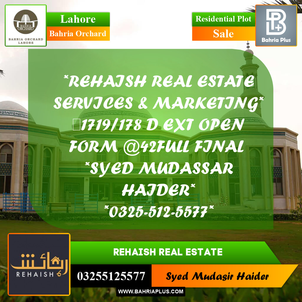 Residential Plot for Sale in Bahria Orchard, Lahore - (BP-230600)