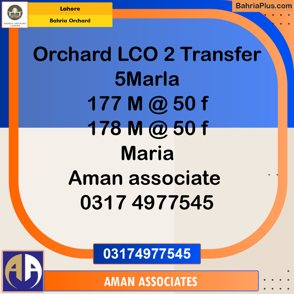 Residential Plot for Sale in Bahria Orchard, Lahore - (BP-230672)