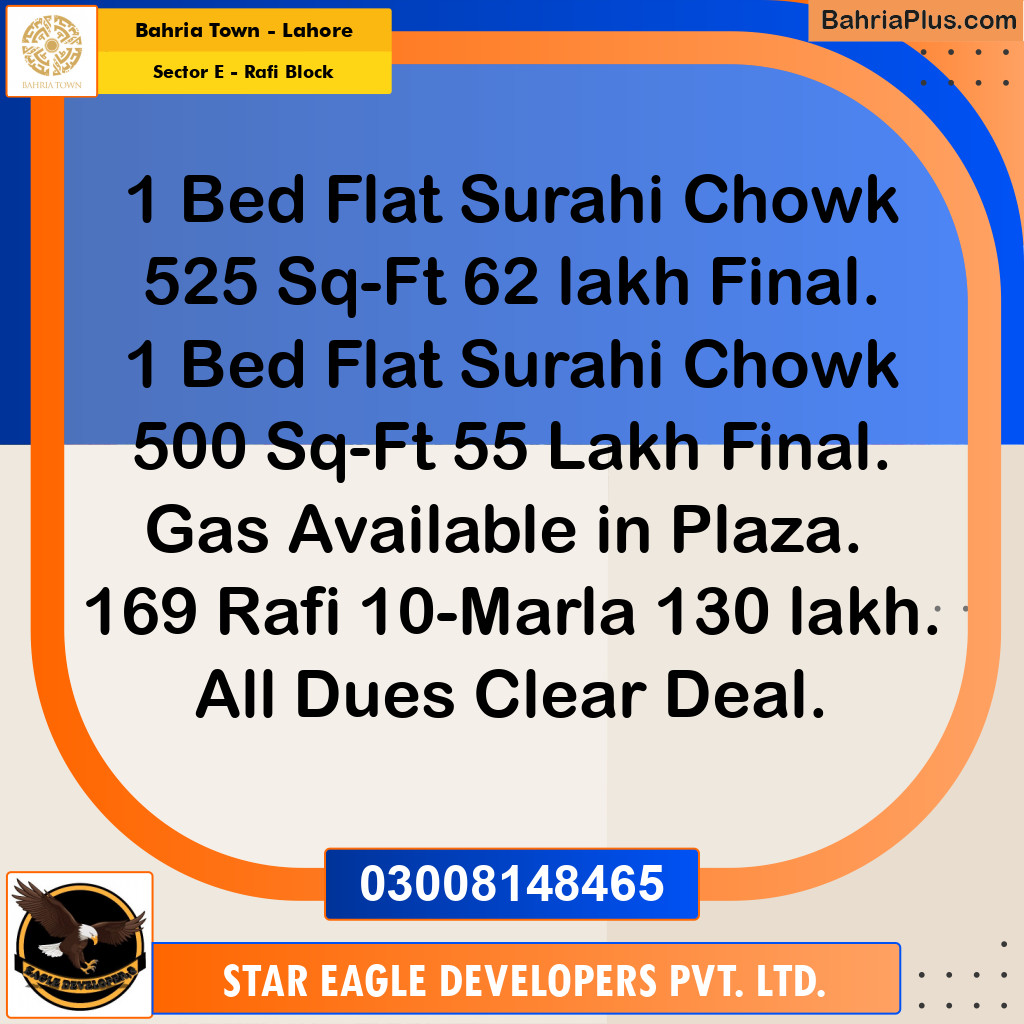 10 Marla Residential Plot for Sale in Sector E - Rafi Block -  Bahria Town, Lahore - (BP-230712)