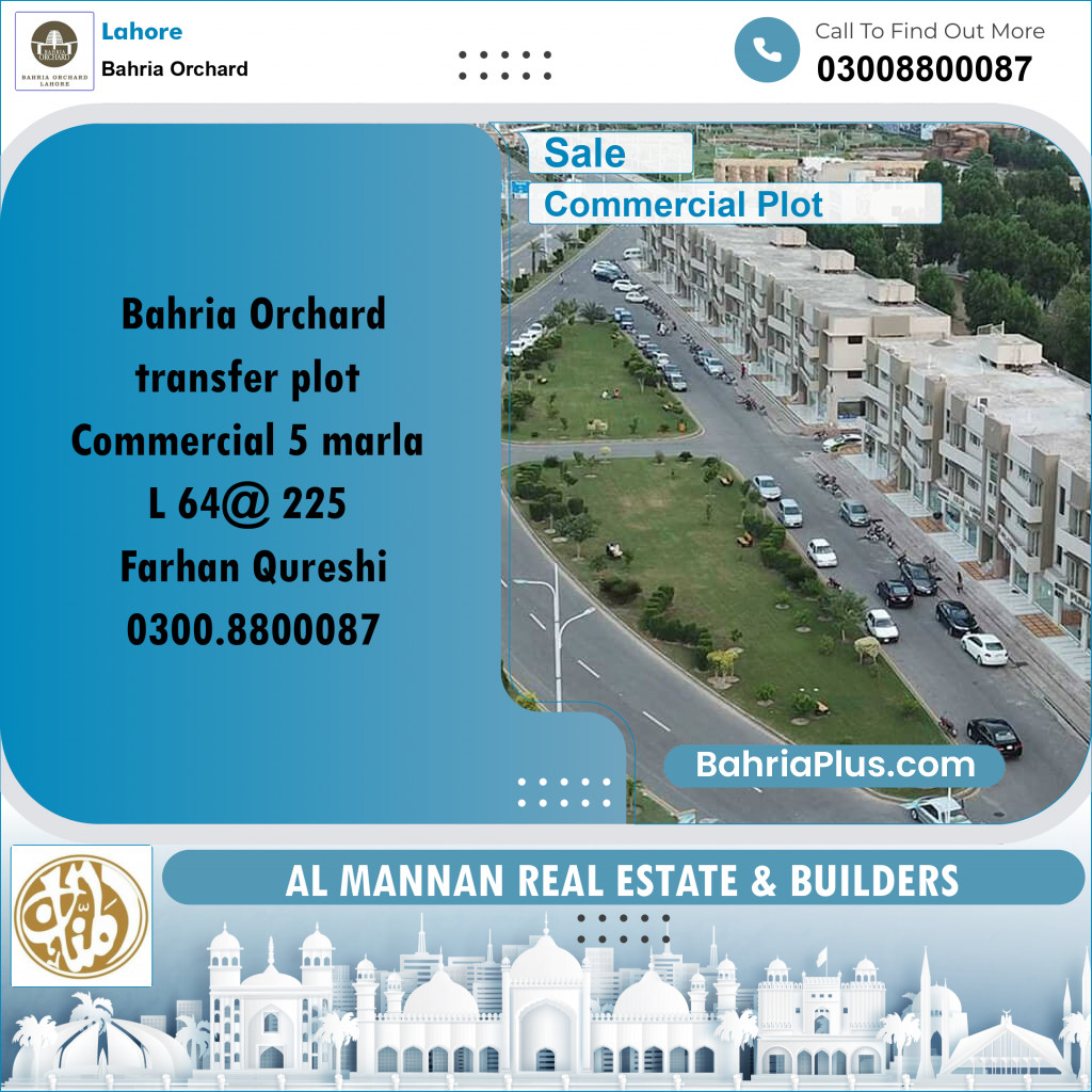 Commercial Plot for Sale in Bahria Orchard, Lahore - (BP-230814)