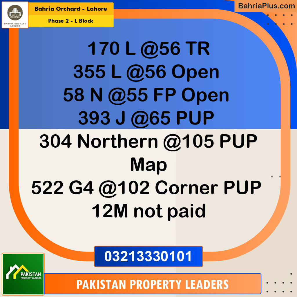 5 Marla Residential Plot for Sale in Phase 2 - L Block -  Bahria Orchard, Lahore - (BP-230817)