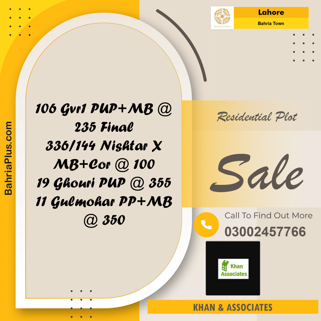 Residential Plot for Sale in Bahria Town, Lahore - (BP-230896)