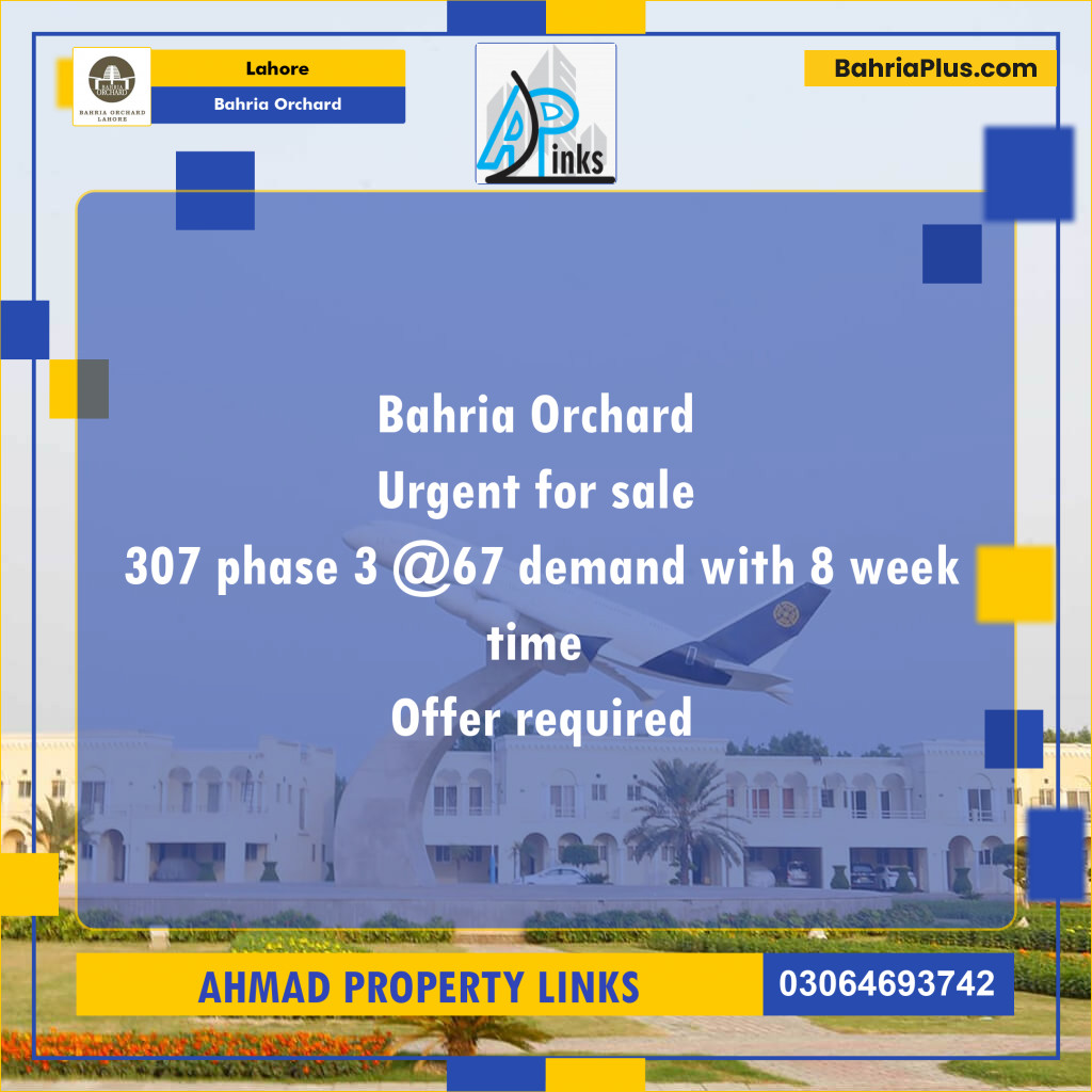 8 Marla Residential Plot for Sale in Bahria Orchard, Lahore - (BP-230904)