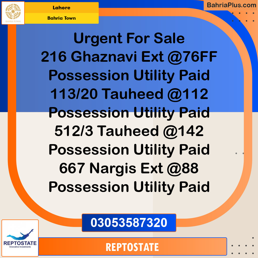 Residential Plot for Sale in Bahria Town, Lahore - (BP-230923)