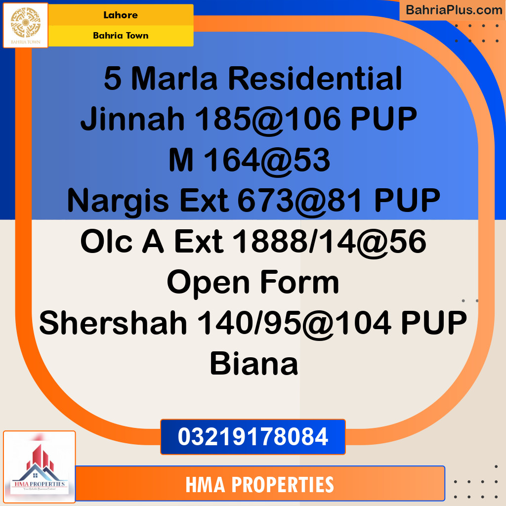 5 Marla Residential Plot for Sale in Bahria Town, Lahore - (BP-231047)