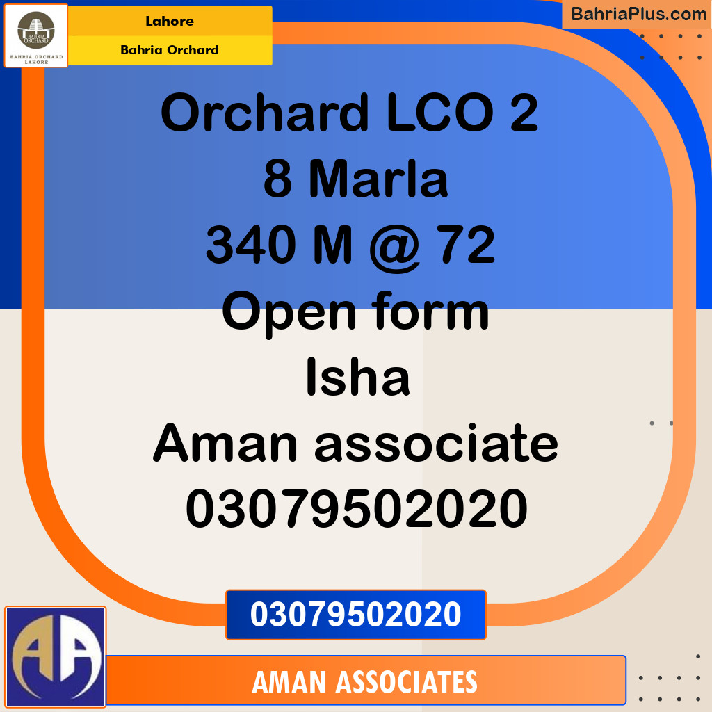 Residential Plot for Sale in Bahria Orchard, Lahore - (BP-231105)