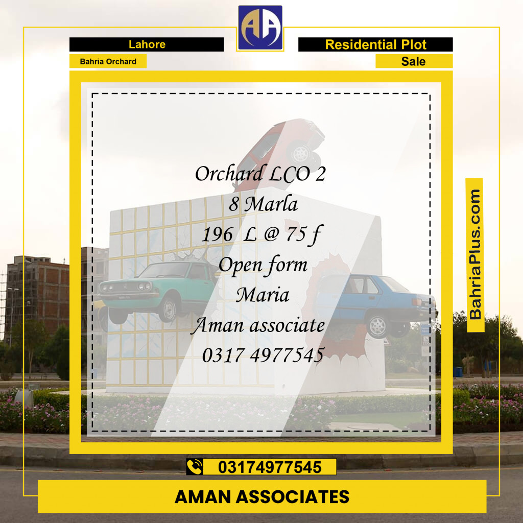 Residential Plot for Sale in Bahria Orchard, Lahore - (BP-231111)
