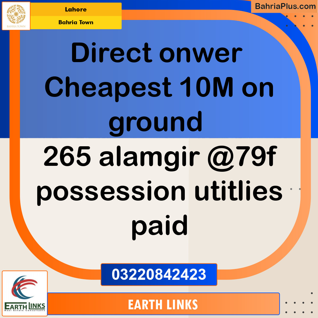 Residential Plot for Sale in Bahria Town, Lahore - (BP-231142)