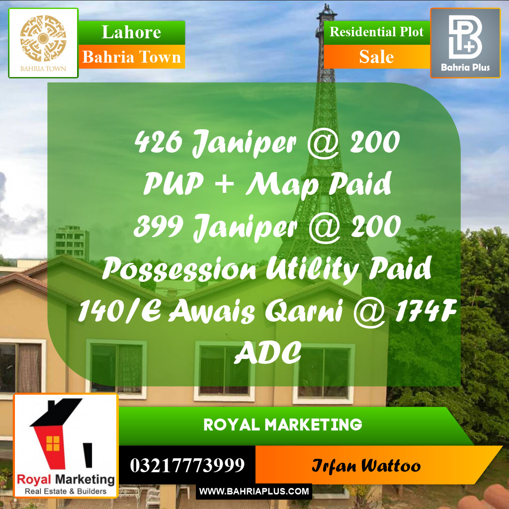 Residential Plot for Sale in Bahria Town, Lahore - (BP-231236)