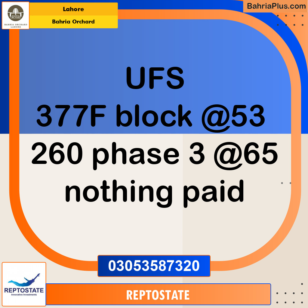 Residential Plot for Sale in Bahria Orchard, Lahore - (BP-231287)