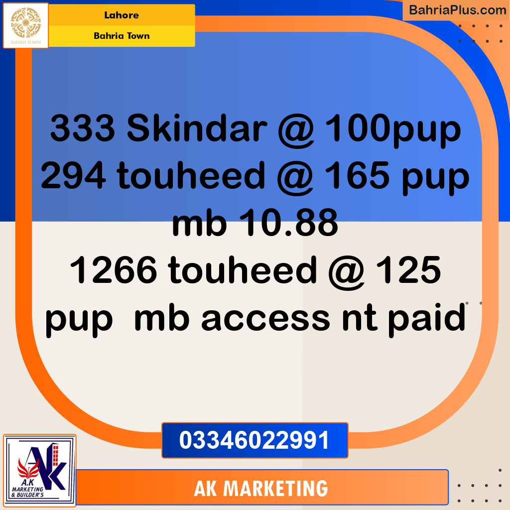 10 Marla Residential Plot for Sale in Bahria Town, Lahore - (BP-231382)