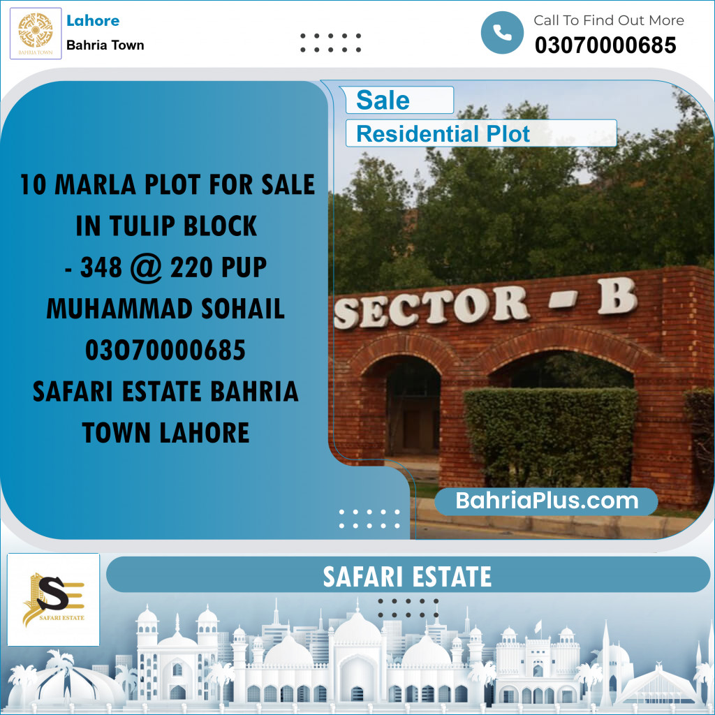 Residential Plot for Sale in Bahria Town, Lahore - (BP-231469)