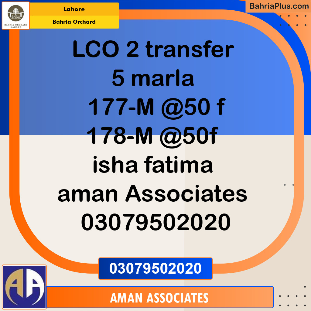 Residential Plot for Sale in Bahria Orchard, Lahore - (BP-231498)