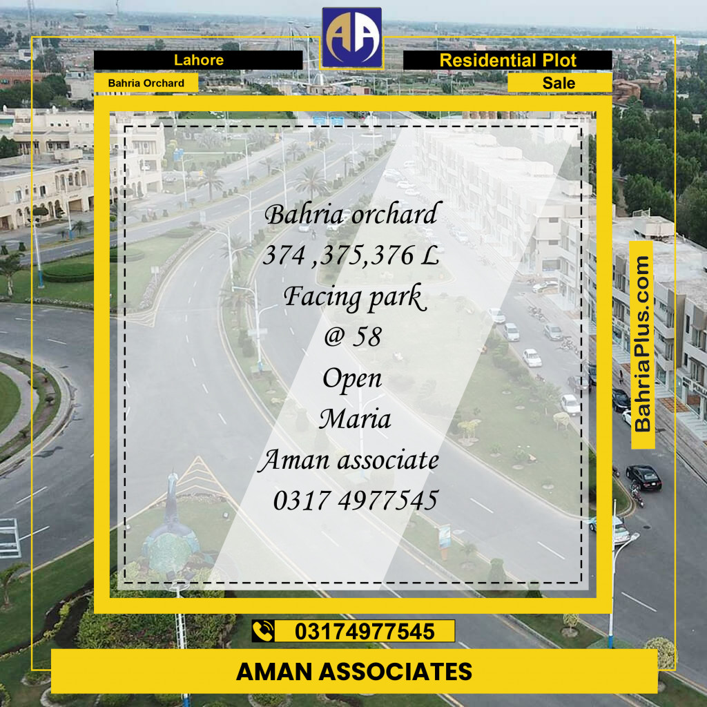Residential Plot for Sale in Bahria Orchard, Lahore - (BP-231518)