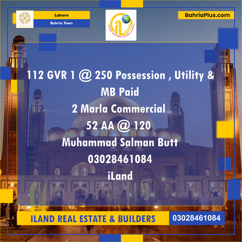Residential Plot for Sale in Bahria Town, Lahore - (BP-231615)