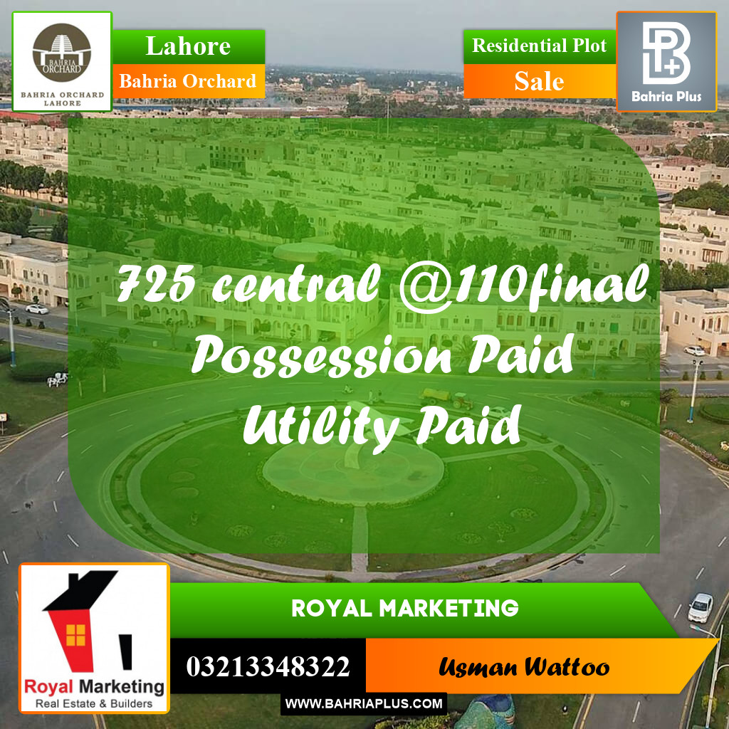 Residential Plot for Sale in Bahria Orchard, Lahore - (BP-231621)