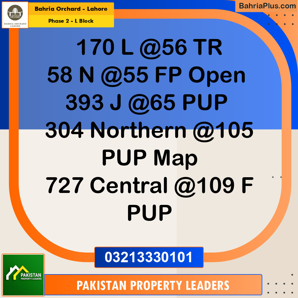 5 Marla Residential Plot for Sale in Phase 2 - L Block -  Bahria Orchard, Lahore - (BP-231629)