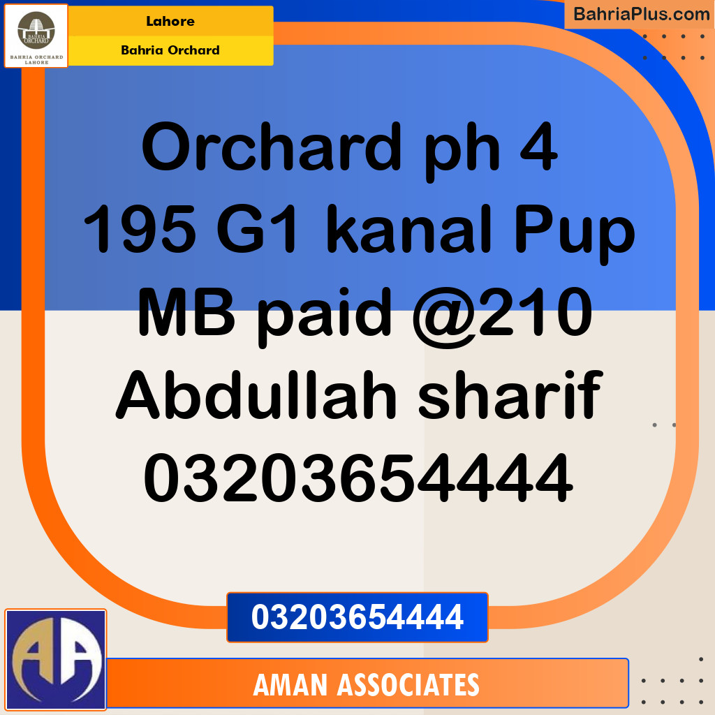 Residential Plot for Sale in Bahria Orchard, Lahore - (BP-231708)