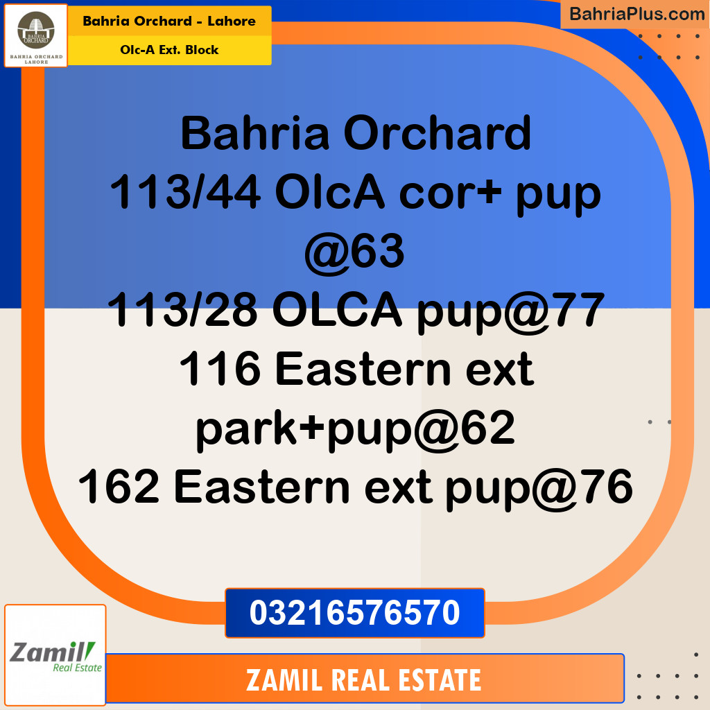 5 Marla Residential Plot for Sale in OLC-A Ext. Block -  Bahria Orchard, Lahore - (BP-231738)