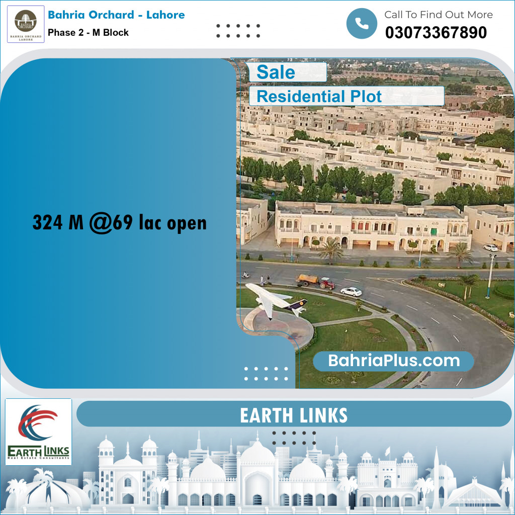 8 Marla Residential Plot for Sale in Phase 2 - M Block -  Bahria Orchard, Lahore - (BP-231746)