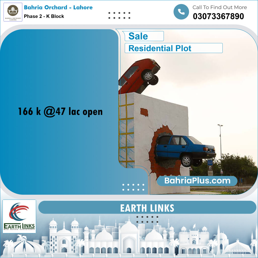5 Marla Residential Plot for Sale in Phase 2 - K Block -  Bahria Orchard, Lahore - (BP-231748)