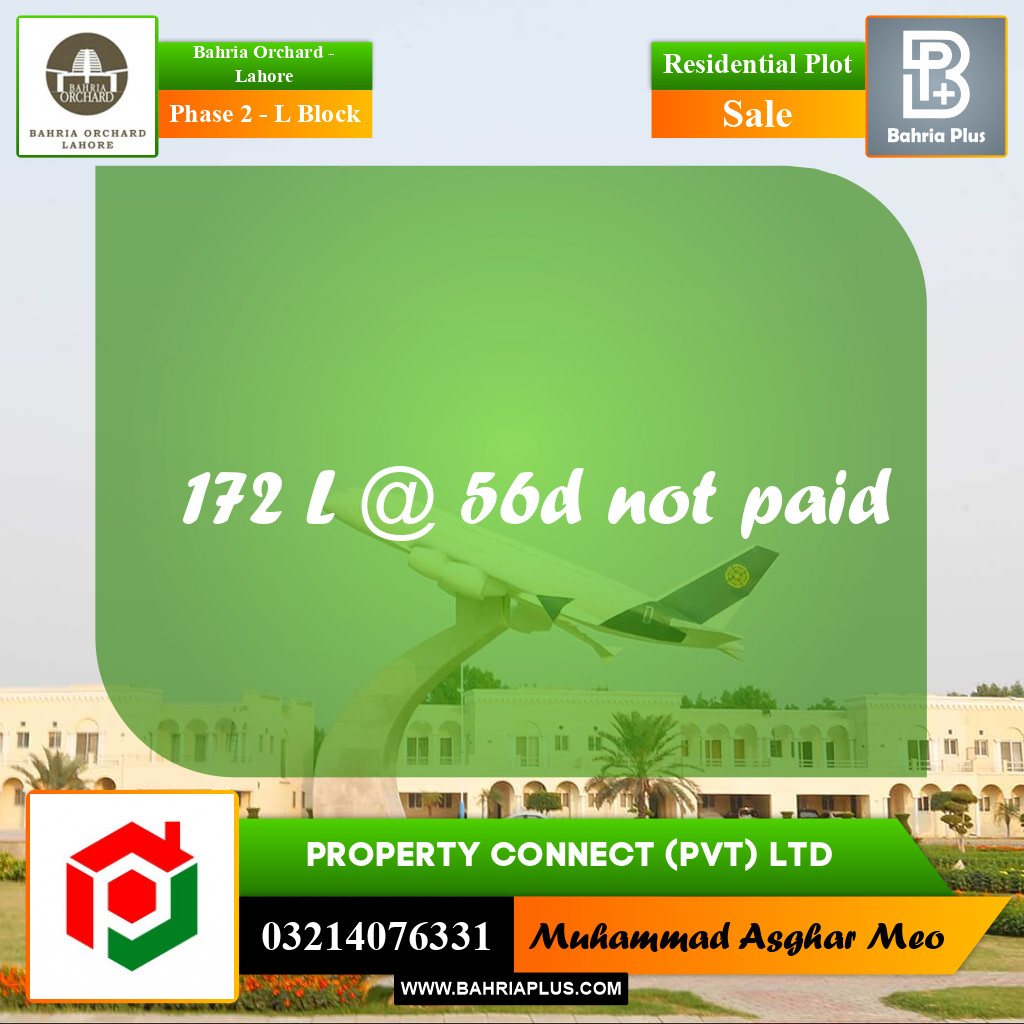 5 Marla Residential Plot for Sale in Phase 2 - L Block -  Bahria Orchard, Lahore - (BP-231754)