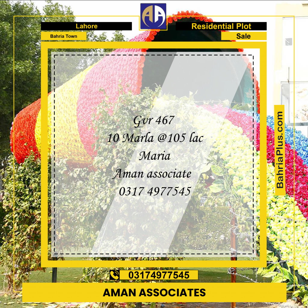 Residential Plot for Sale in Bahria Town, Lahore - (BP-231771)