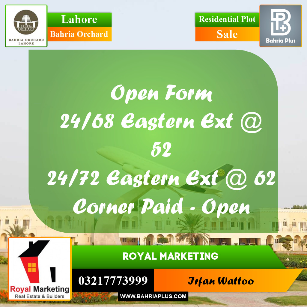 Residential Plot for Sale in Bahria Orchard, Lahore - (BP-231786)