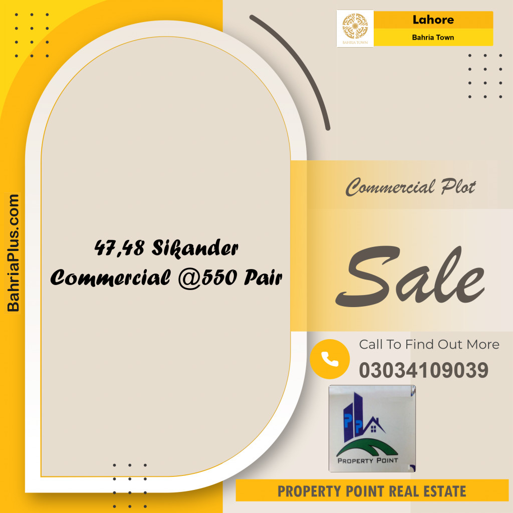 Commercial Plot for Sale in Bahria Town, Lahore - (BP-231821)