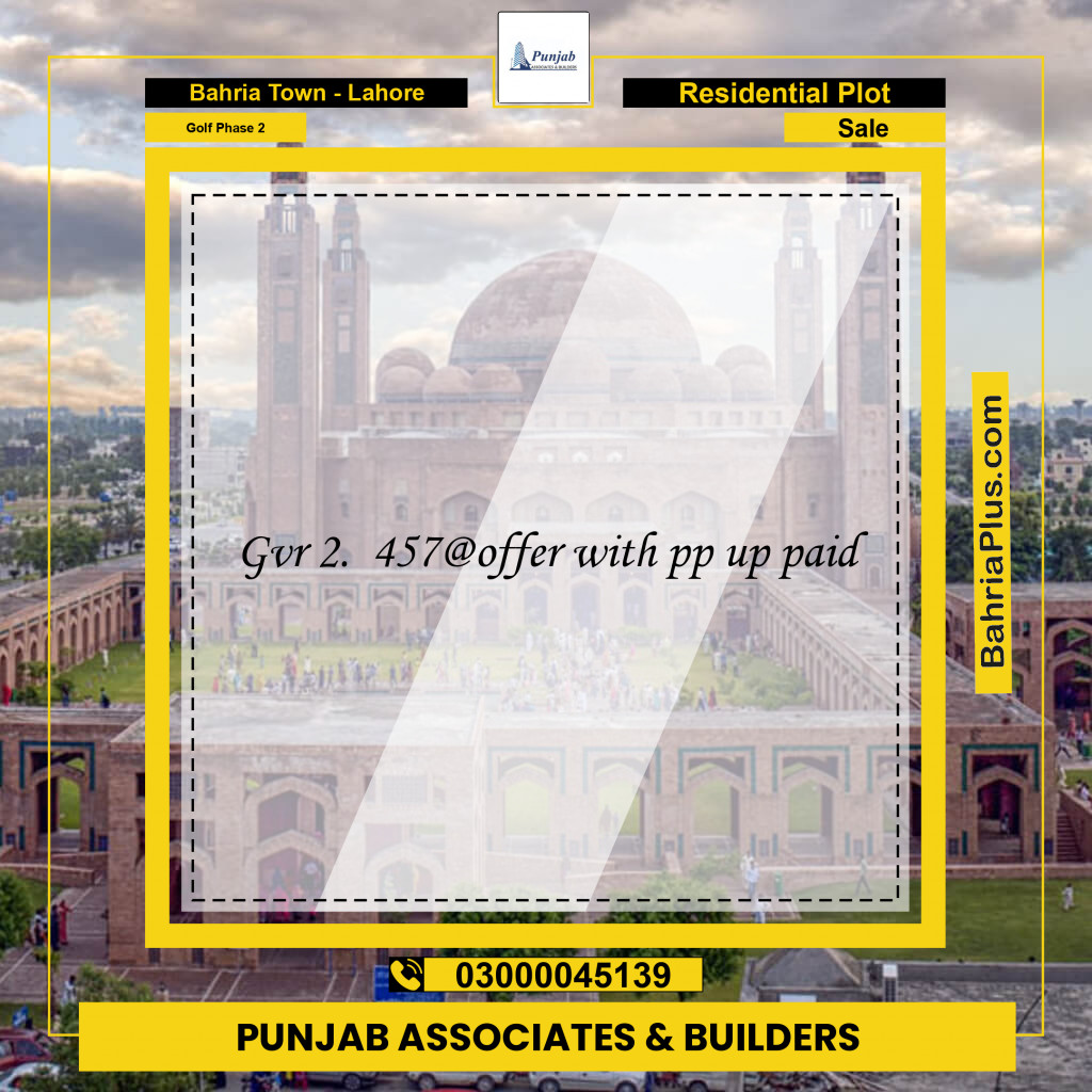 10 Marla Residential Plot for Sale in Golf Phase 2 -  Bahria Town, Lahore - (BP-231935)