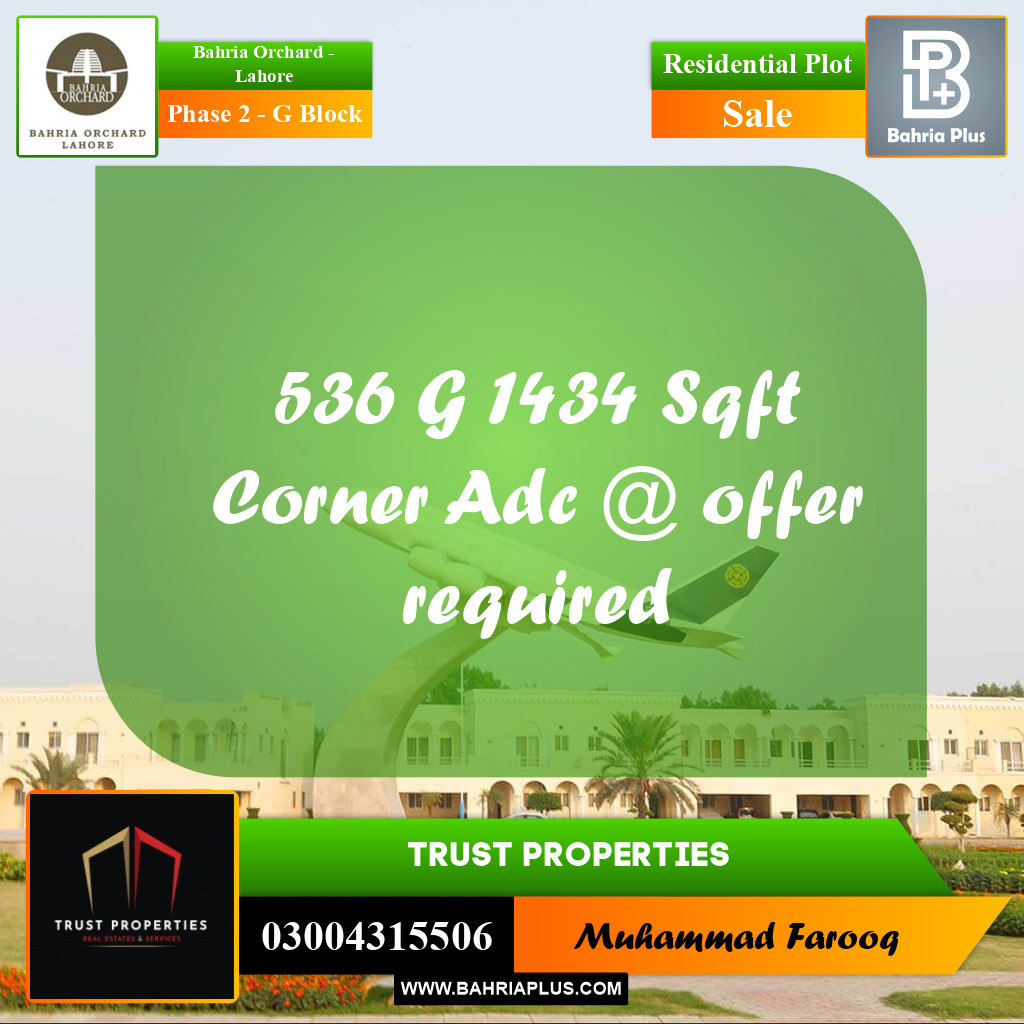 Residential Plot for Sale in Phase 2 - G Block -  Bahria Orchard, Lahore - (BP-231954)