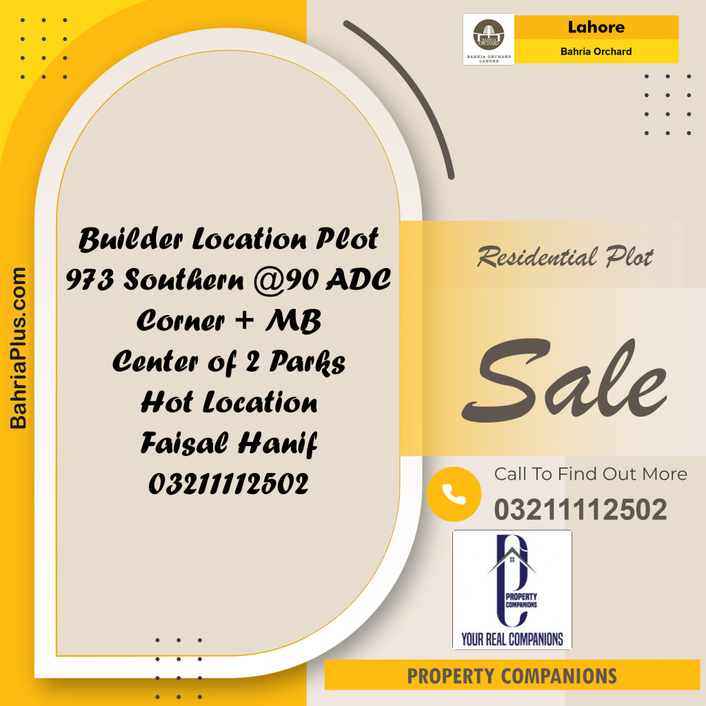 Residential Plot for Sale in Bahria Orchard, Lahore - (BP-232008)