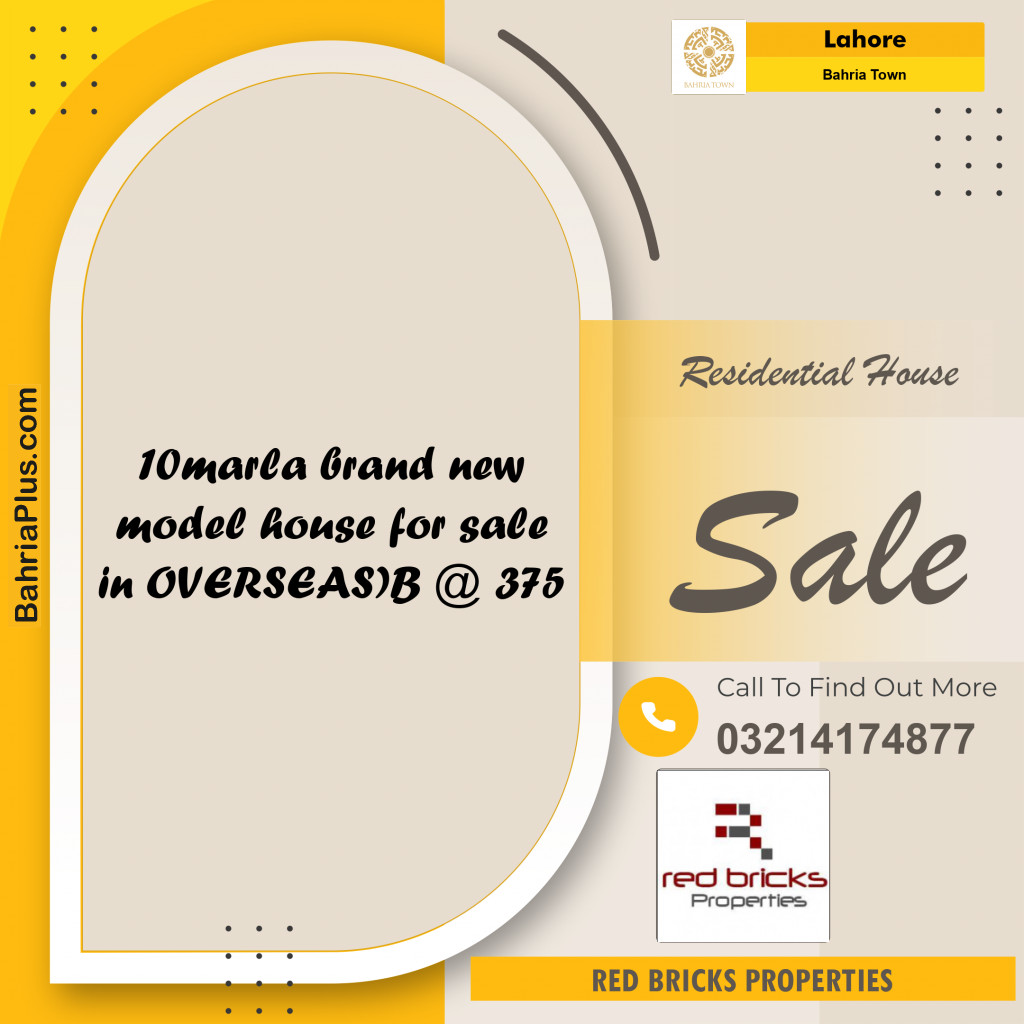 Residential House for Sale in Bahria Town, Lahore - (BP-232029)