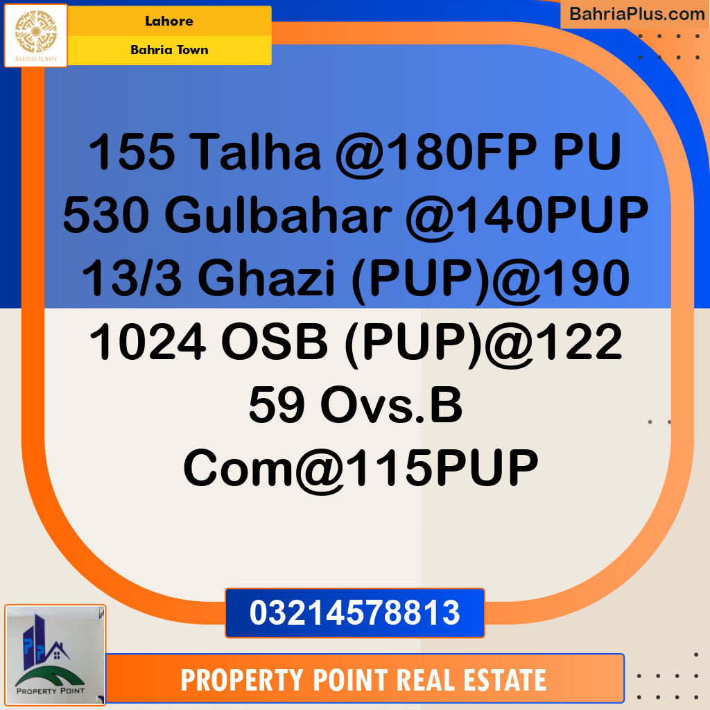 Residential Plot for Sale in Bahria Town, Lahore - (BP-232052)