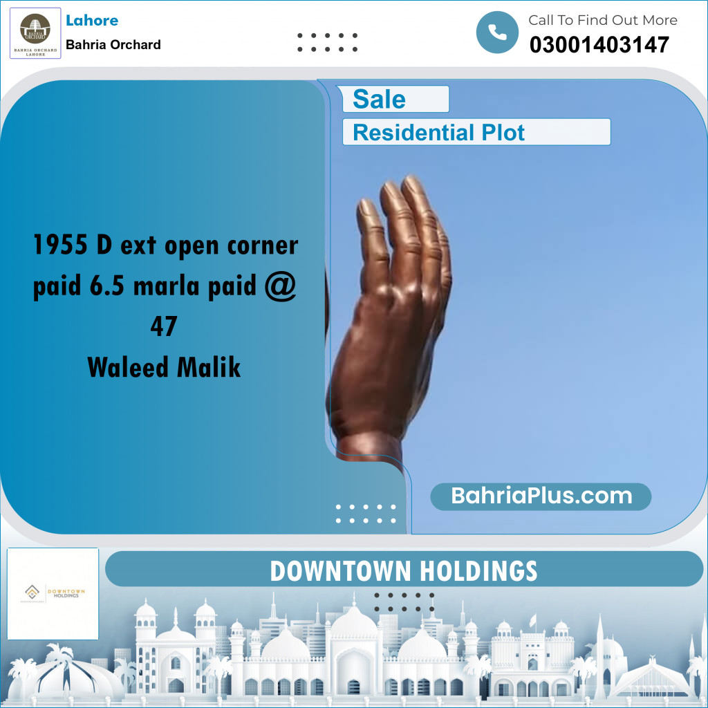 Residential Plot for Sale in Bahria Orchard, Lahore - (BP-232090)