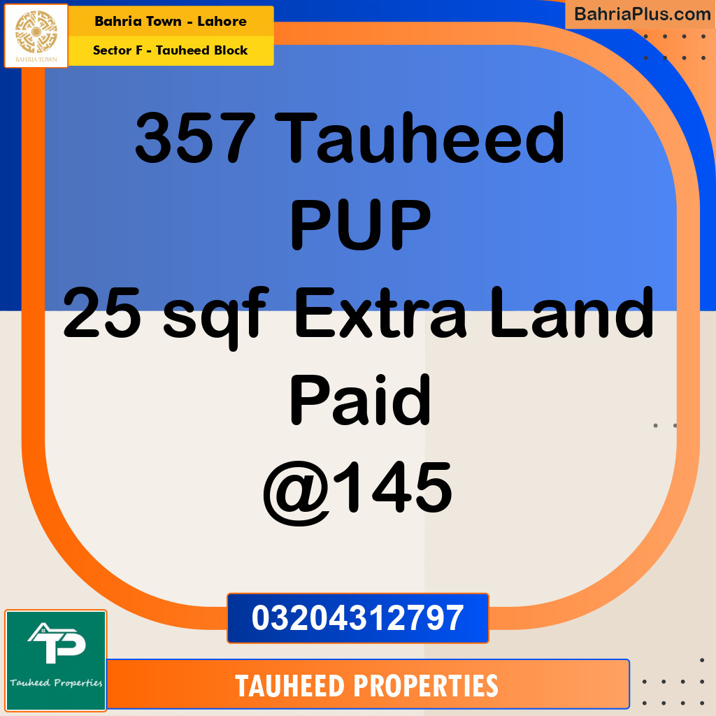 10 Marla Residential Plot for Sale in Sector F - Tauheed Block -  Bahria Town, Lahore - (BP-232130)