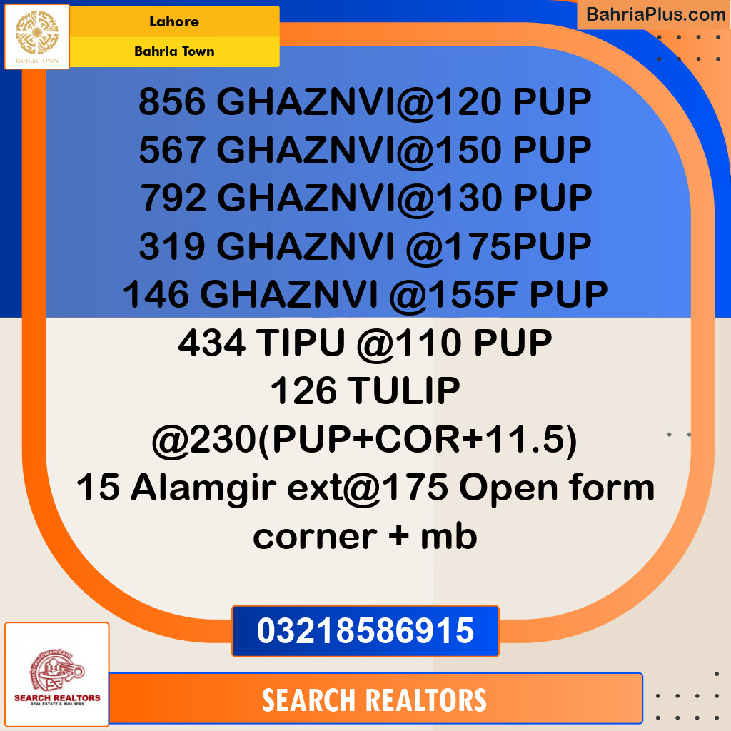 Residential Plot for Sale in Bahria Town, Lahore - (BP-232133)