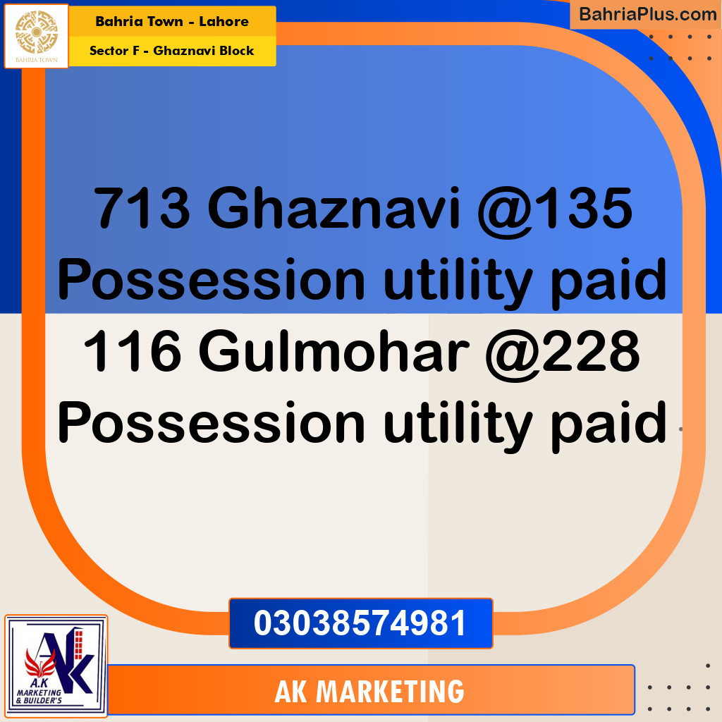 10 Marla Residential Plot for Sale in Sector F - Ghaznavi Block -  Bahria Town, Lahore - (BP-232191)