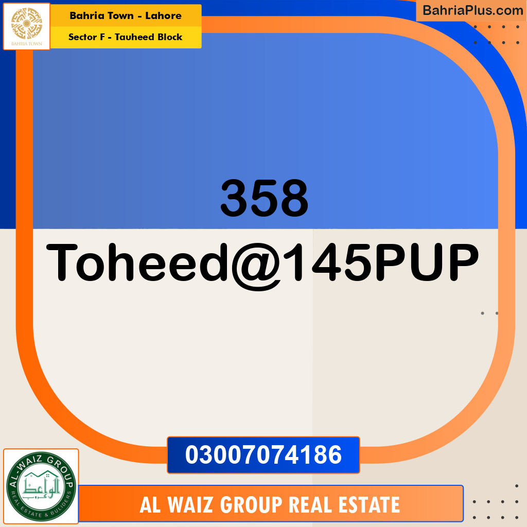 10 Marla Residential Plot for Sale in Sector F - Tauheed Block -  Bahria Town, Lahore - (BP-232246)