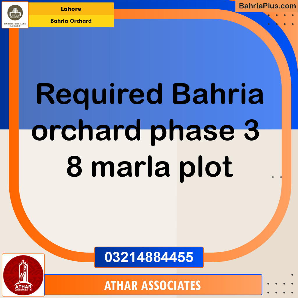 Residential Plot for Sale in Bahria Orchard, Lahore - (BP-232277)