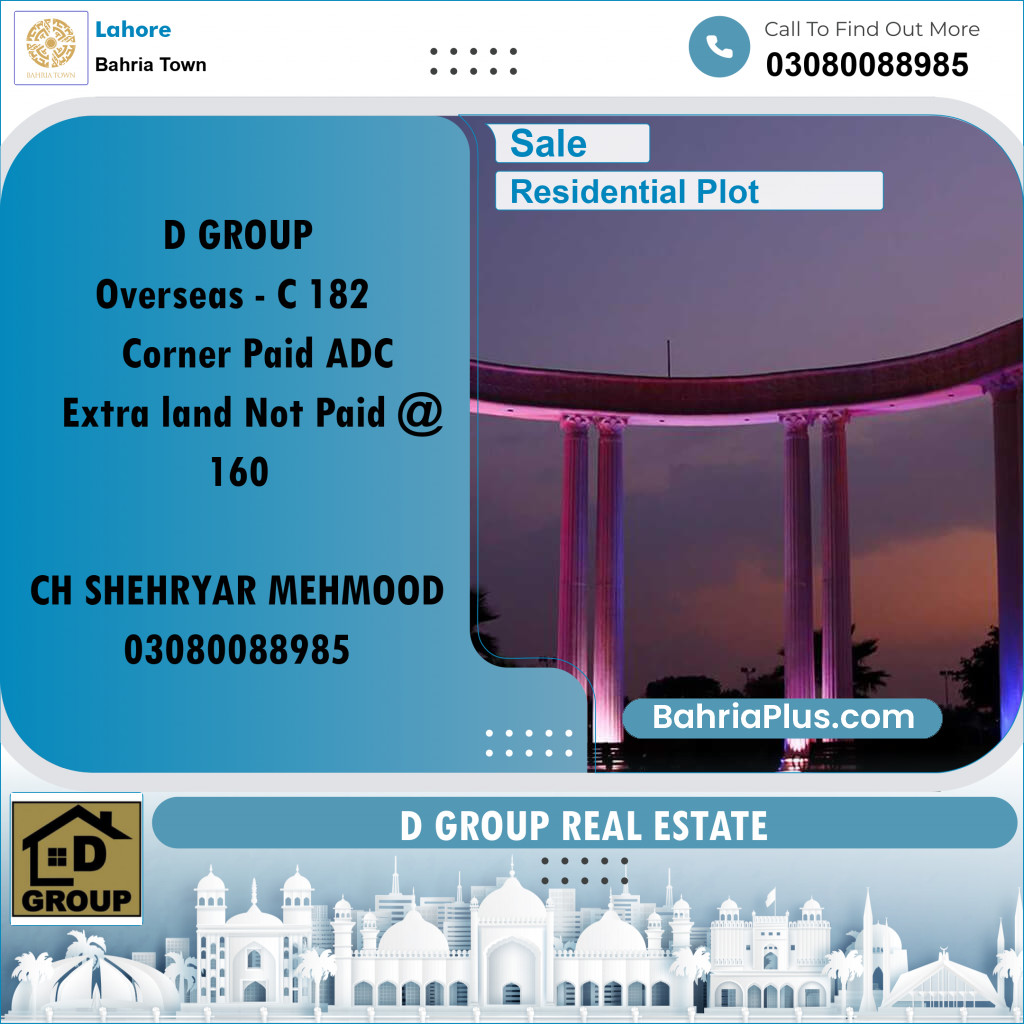 Residential Plot for Sale in Bahria Town, Lahore - (BP-232305)