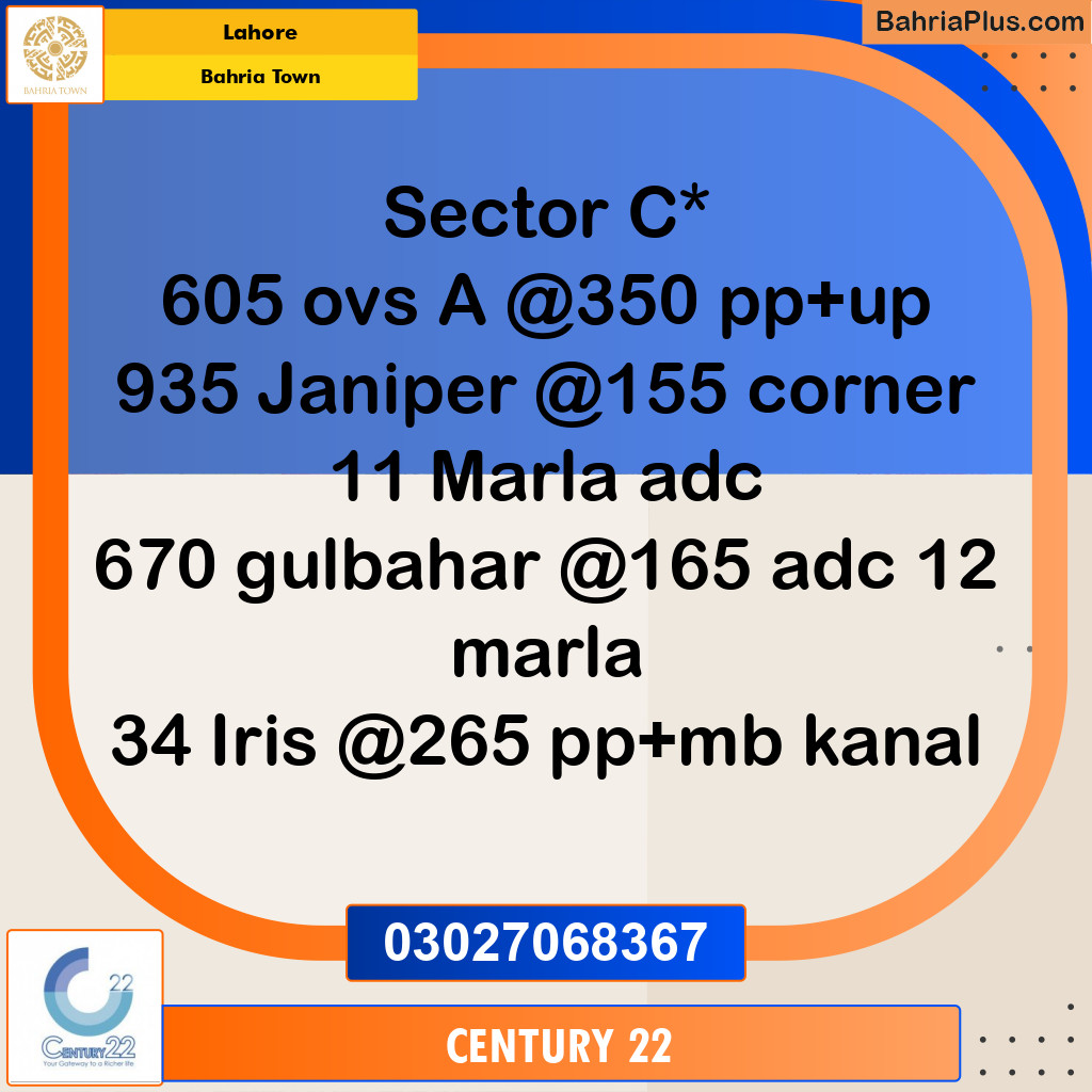 Residential Plot for Sale in Bahria Town, Lahore - (BP-232309)